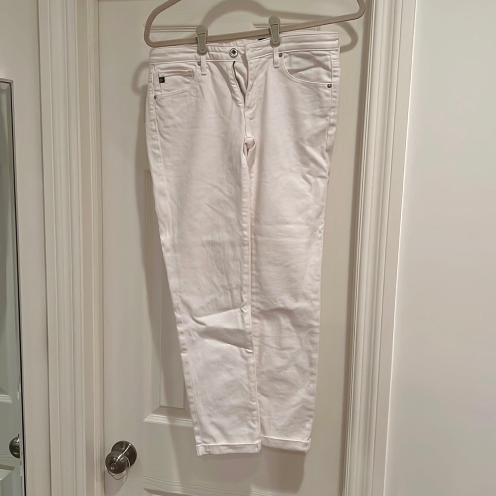 AG The Stilt Roll-Up White Capri